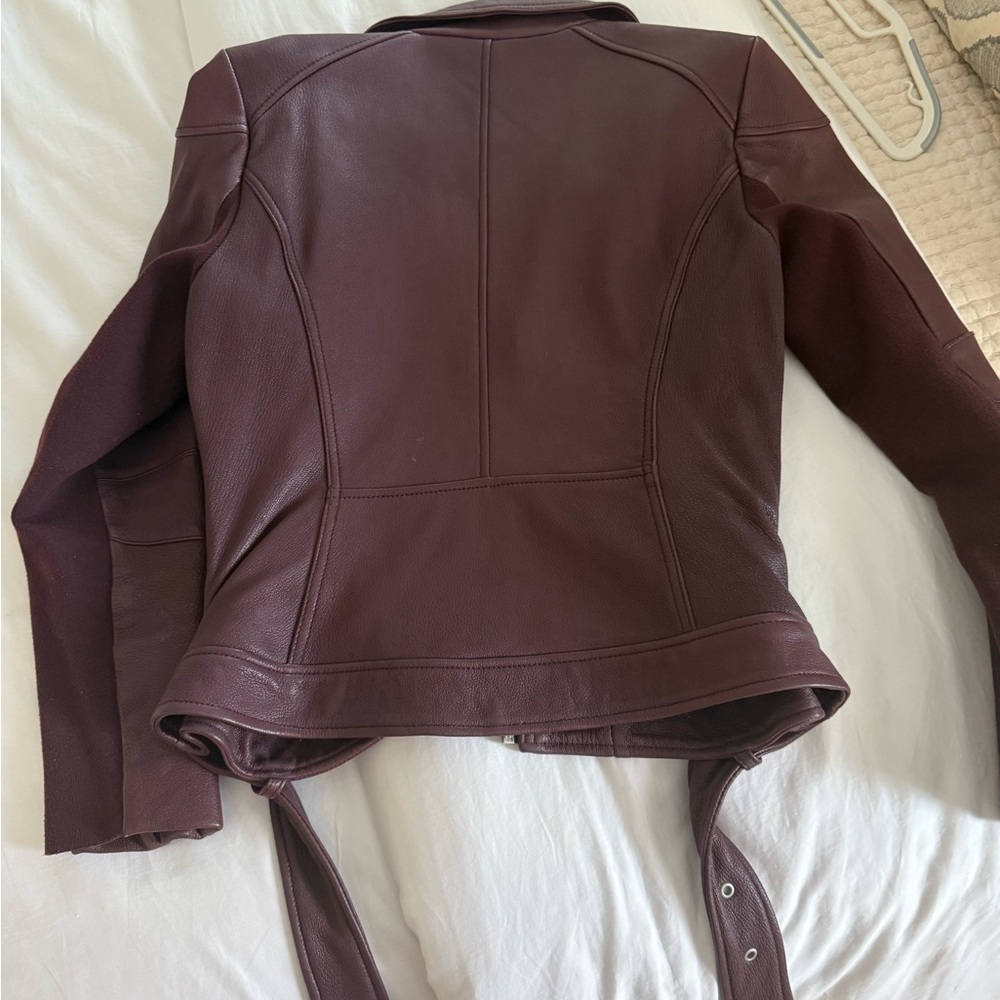 BCBG maroon Leather Jacker - Picture 2 of 3